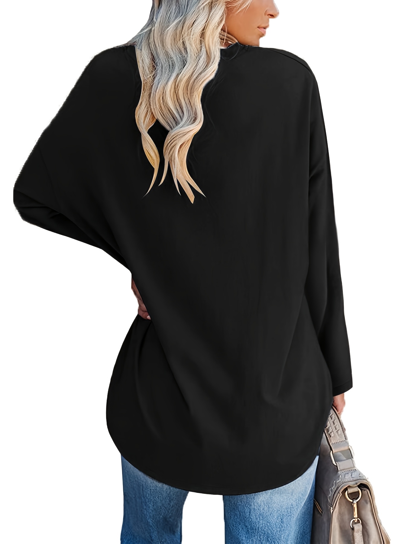 Moterys ilga marškinėlė, oversize, ilgi rankoviai, apykaklė/T-Shirt/Puloveris/Pradinė tunika