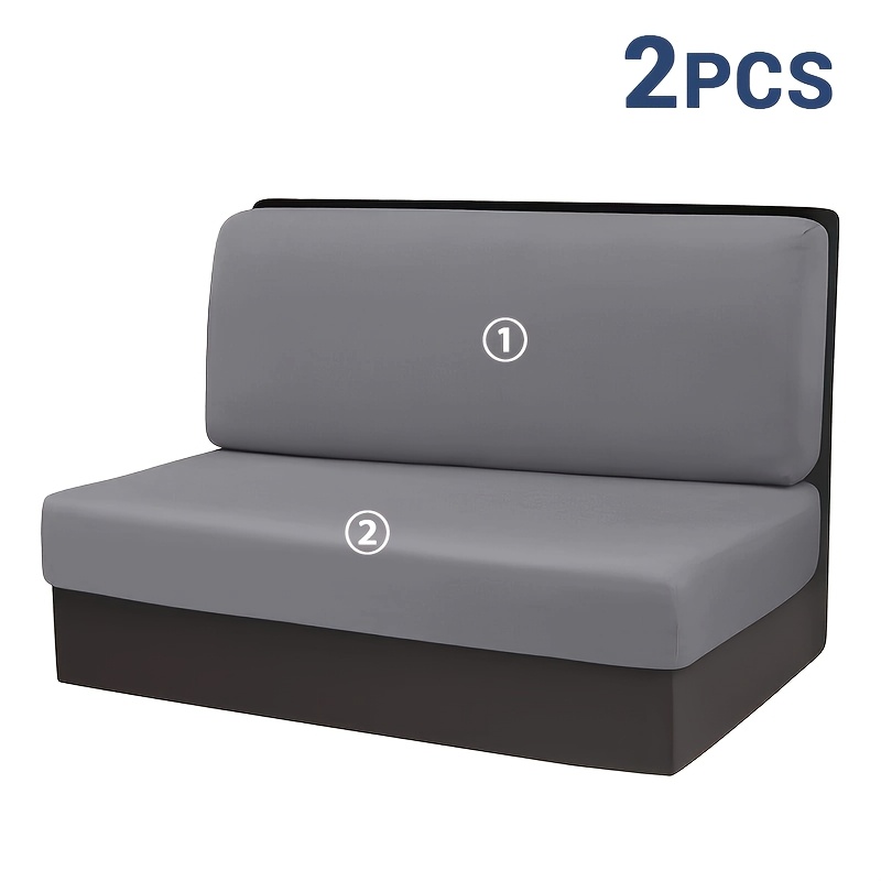 Image of 2pcs Rv Dinette Cushion Covers, Stretchable Spandex/polyester Blend, For And Trailer, Multiple Colors - Blue, Black, Brown, Pink, Purple, Trailer Seat Cover | Stylish Seat Cover