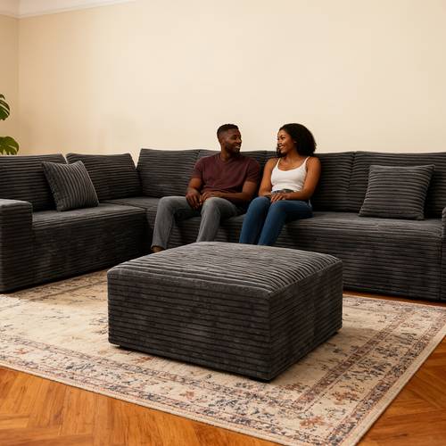 sofá sin de de lujo con . reposapiés es para salas de estar, dormitorios y apartamentos. que no requiere montaje y de cómoda tela de franela.