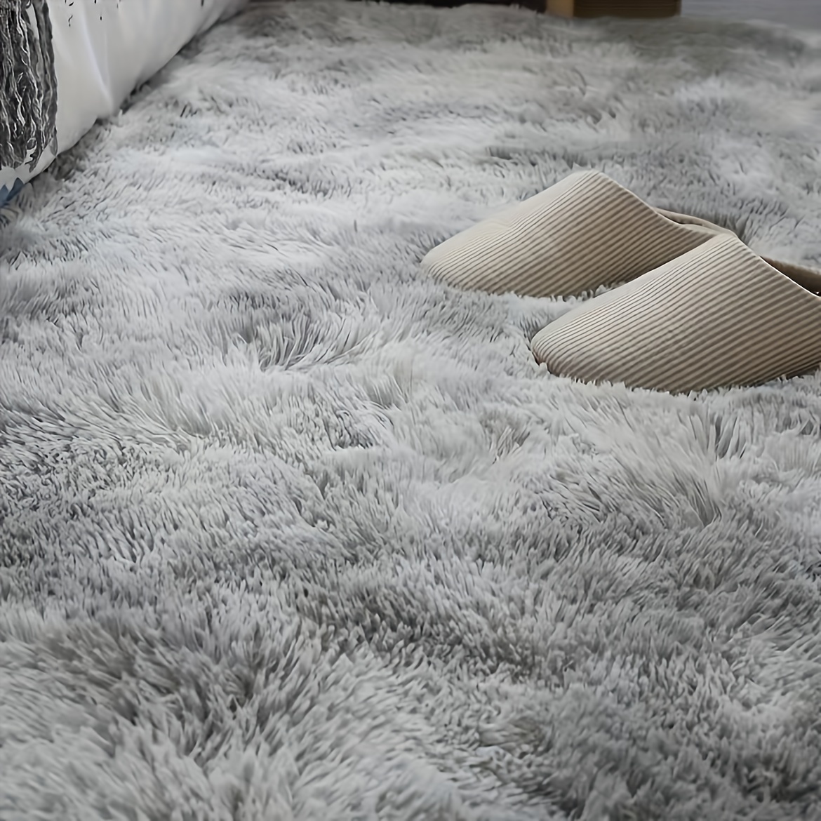 1  fluffy plush area rug non slip rubber backing   polyester fiber machine washable round low pile for bedroom living room indoor decor ideal for christmas halloween thanksgiving valentines day assorted colors details 1