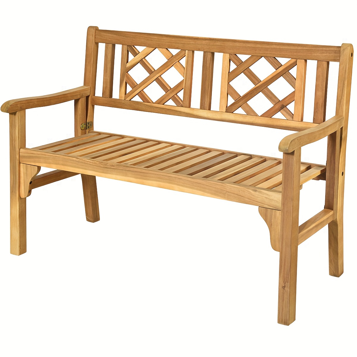 

Patio Outdoor Solid Wood Bench Folding Loveseat Chair Park Garden Deck Furniture