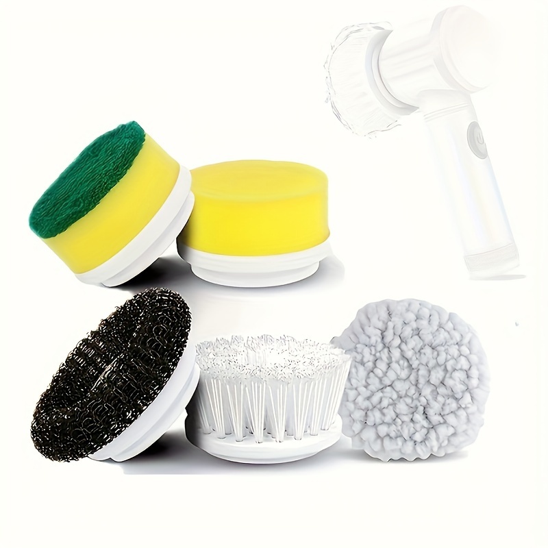 

2/5pcs, Replacement Brush Heads For Electric Spin Scrubber, Cleaning Brush Heads, Multi-functional Household Scrub Brush Heads, For Bathroom, Kitchen, Bathtub, Tile, Shower, Cleaning Supplies