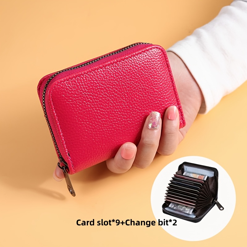 TEMU Porta carte da 1 pz ultra , porta carte da con scomparto per monete con cerniera, portamonete da in PU con chiusura a cerniera, design porta