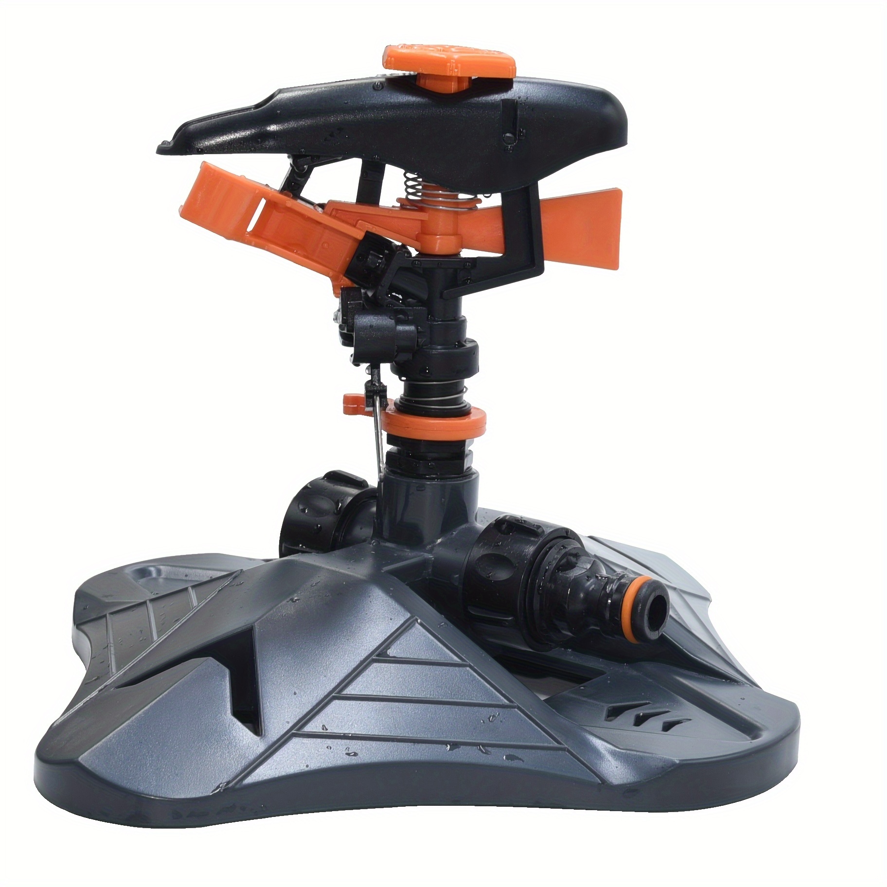 E-shop Drehbarer Gartensprinkler mit einstellbarer Düse - Robuste Kunststoff-Gras- und Gartenbewässerungssystem, weite Abdeckung für Rasen, Gärten und