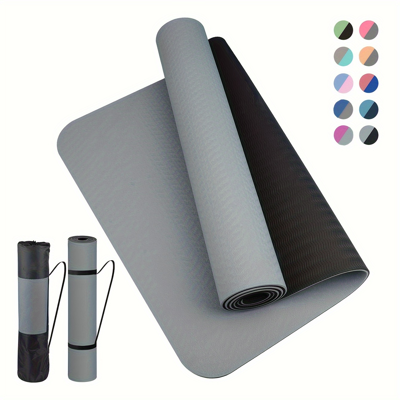 1pc TPE Yoga And Pilates Mat - Non-Slip Portable Fitness And Training Mat