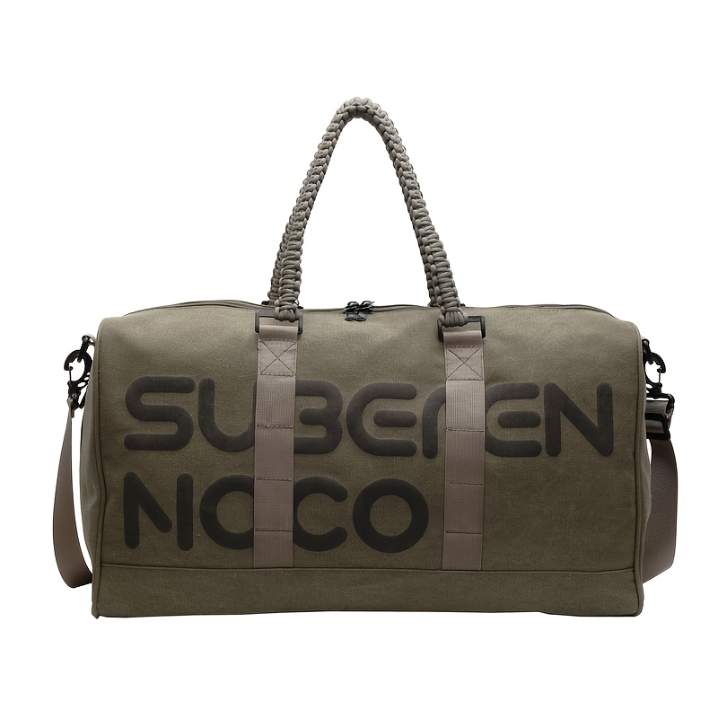 Image of Large Capacity Travel Bag, Casual Single Shoulder Crossbody Bag, , Black And Green, Polyester, Hand Wash Or Clean, No Printing, Paint, For Men And Women, Long And