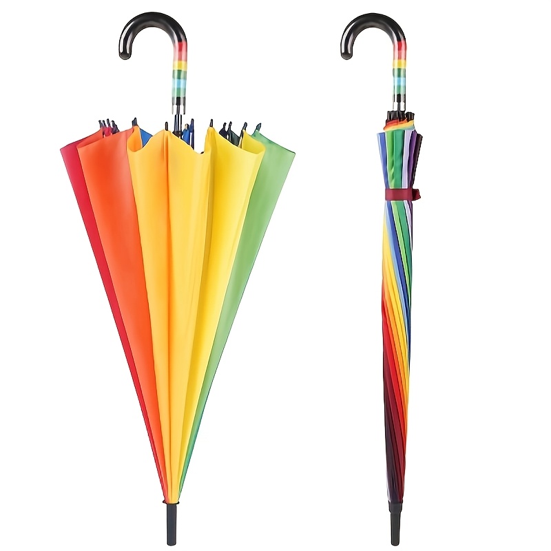 Rainbow 16 Rib Umbrella, Reinforced Windproof Sunshade