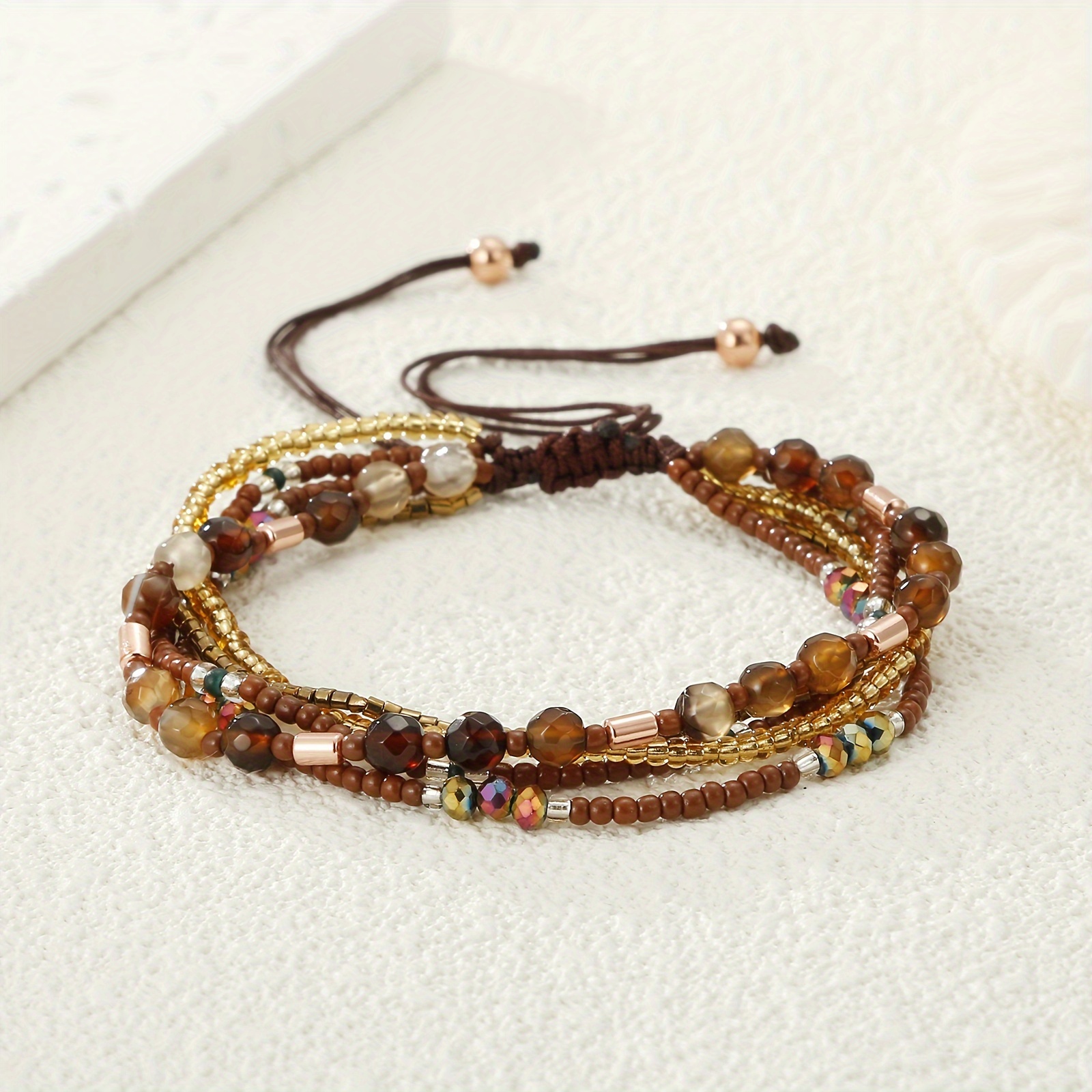 Boho Beaded Bracelet Faux Gemstone Vacation Casual Attire