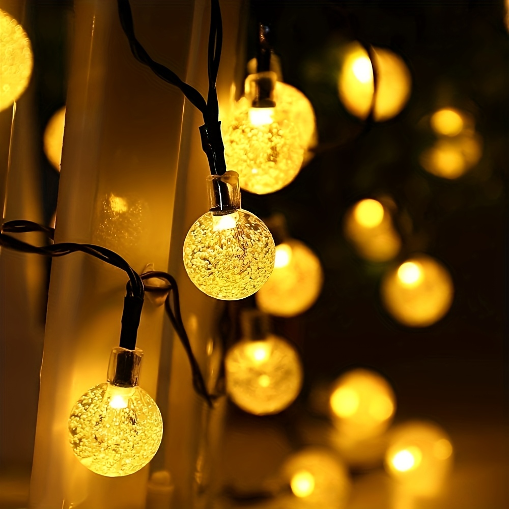1 set of 20 50 led solar outdoor crystal ball string lights solar holiday fairy lights bubble ball lights garden christmas and halloween decoration lights details 9