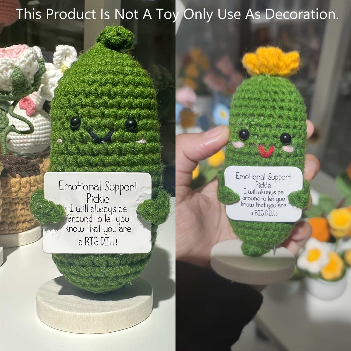 Handmade Emotional Support Pickled Cucumber Gifts, Crochet