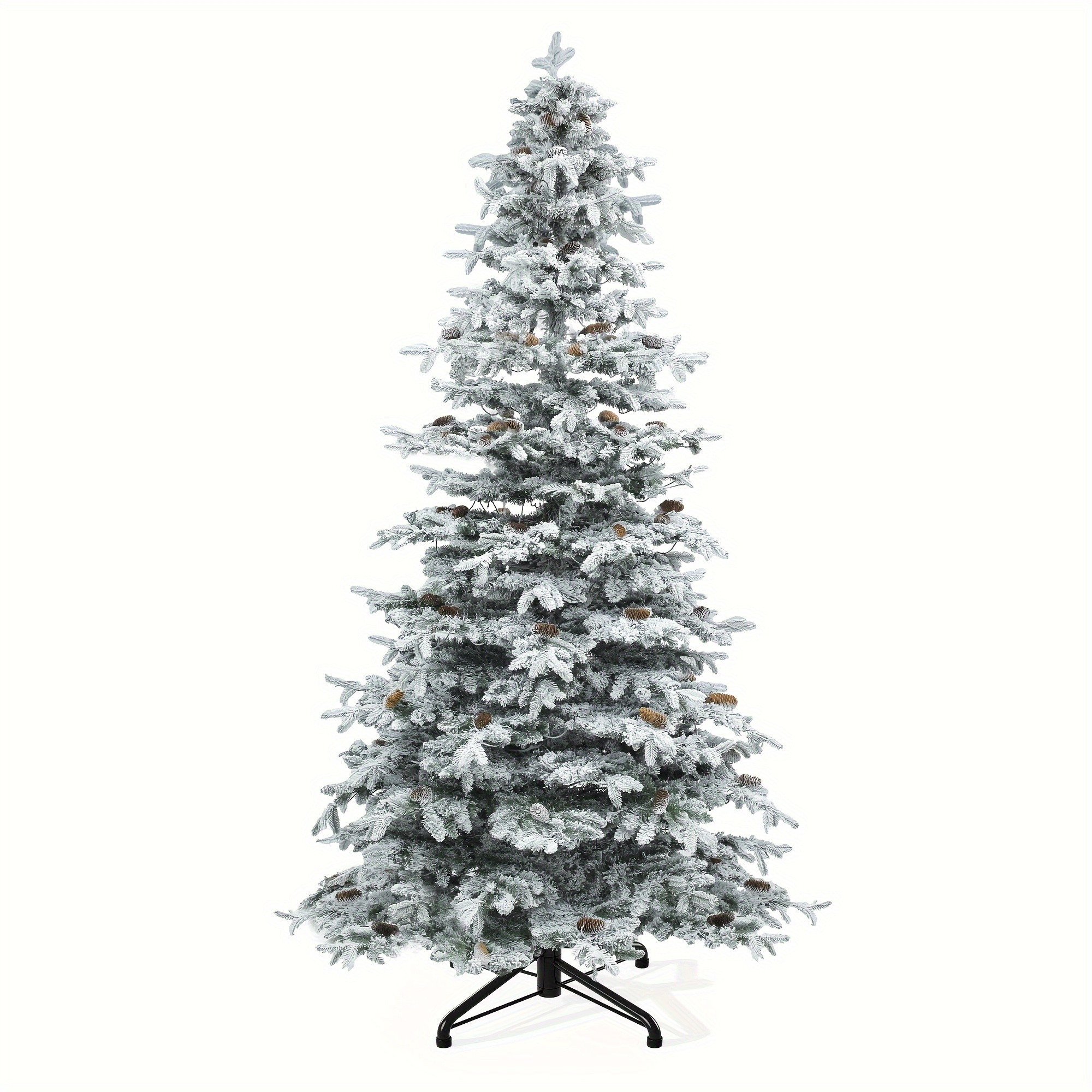 

Yitahome Pre-lit Snow Velvet Pencil Christmas Tree 7.5ft, , Layered Tower Flocking Christmas Tree For Home, Office, Party Decorations, 1000 Branches And 550 Lights