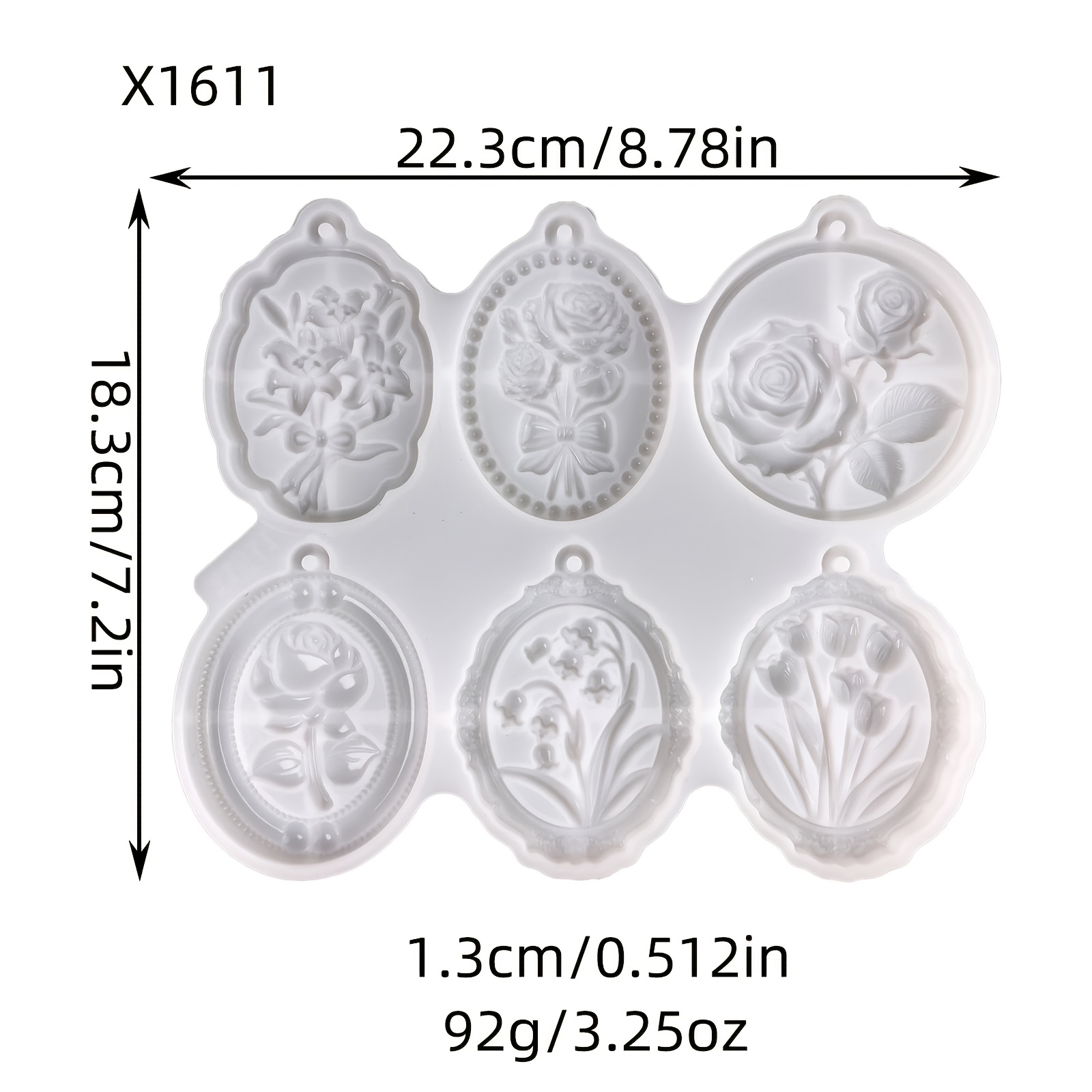 TEMU 1pc [resin Silicone Mold] Flower Frame-shaped Resin Gypsum Fragrance Stone Mold For Bellflower, Rose, Lily, Tulip Decorative Items. Resin
