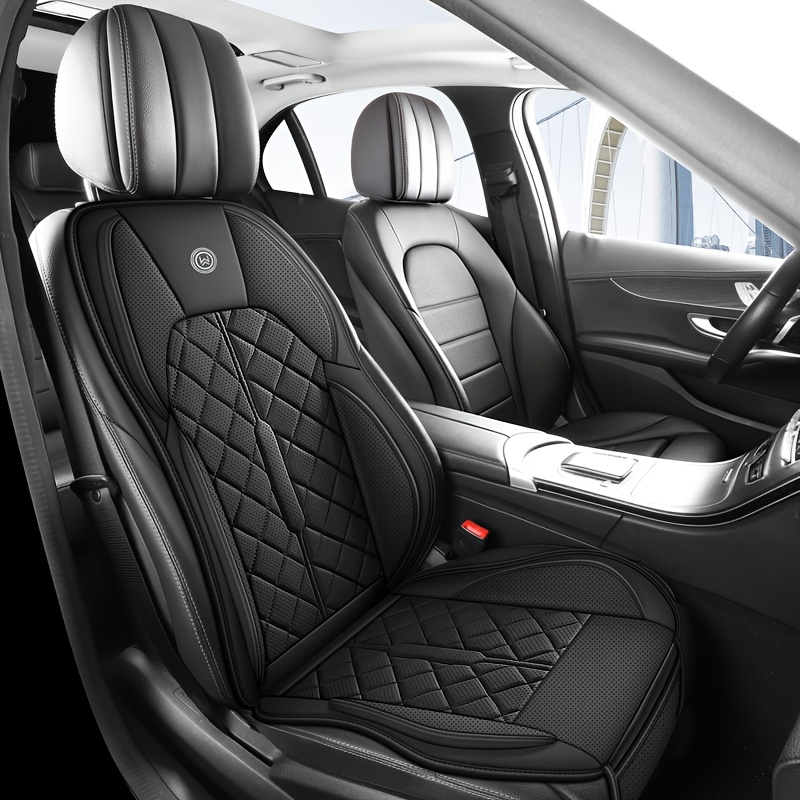 TEMU 1pc Seat Cushion For And Passenger. The Cushion Of Perforated Faux Leather Material, Featuring A On The Backrest That Conforms To The Body