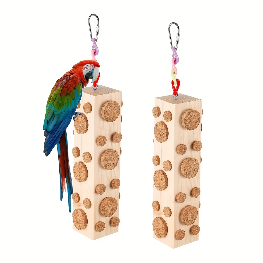 Image of Longleaf Pine Solid Toy For Parrots - Hanging Ball-shaped Chew Toy With Perforated Discs, Mental Stimulation & Beak Health Enrichment For Cockatiels, Small To Medium Birds