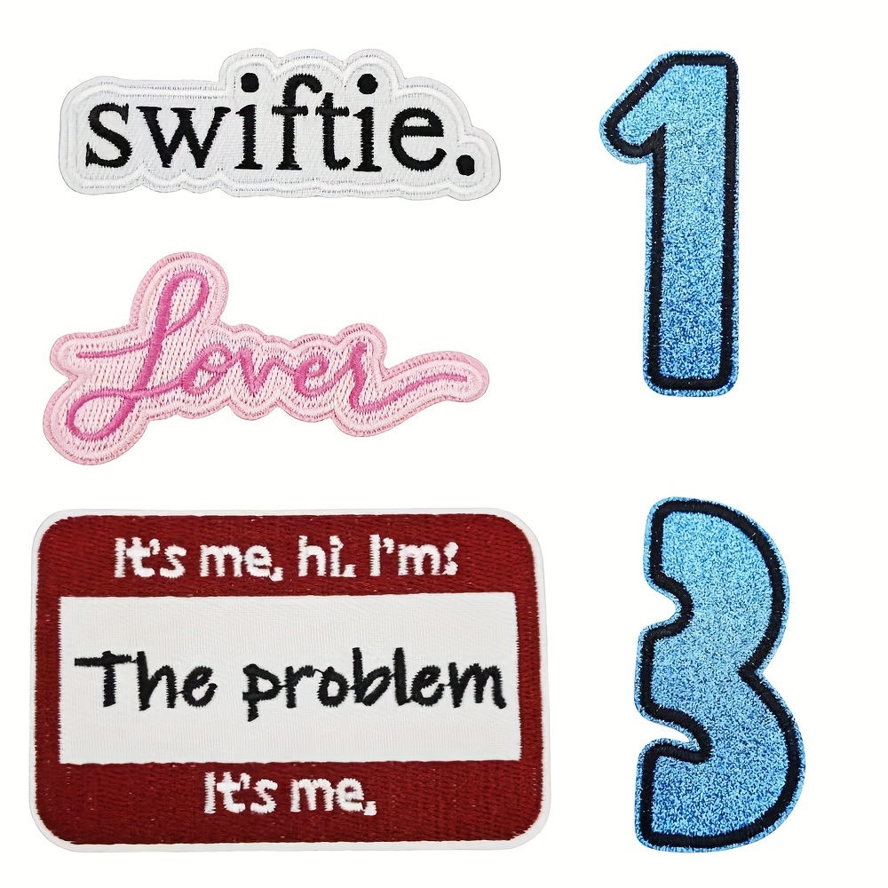 

5 Pieces Of Phrase Patches - Swiftie, Lover, The Problem, And More - Perfect For Diy Decorating On Clothing, Shoes, Hats, And Bags