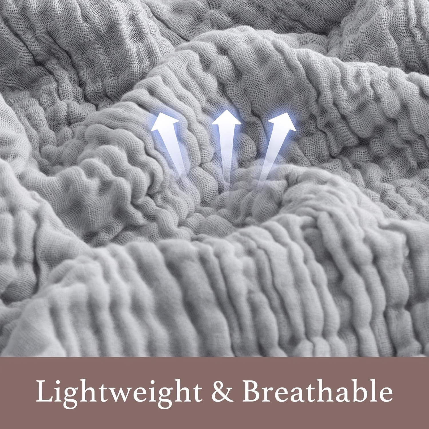 Image of Adult Large Gauze Blanket, Size 150 * 200cm, Suitable For Use On Sofas Or Beds For Napping. The Fabric Is , Soft, Gentle, And Non Irritating, To Clean.