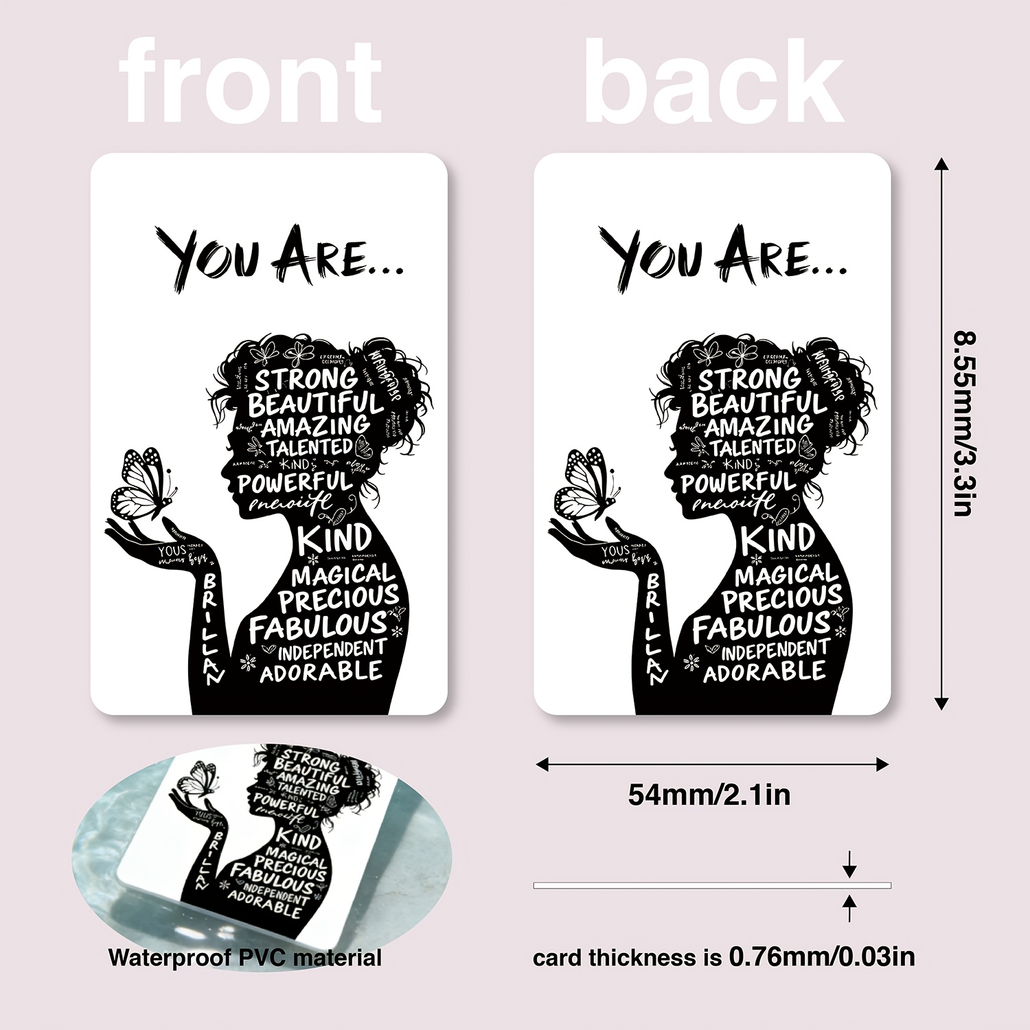 Image of 1pc, Inspirational Wallet Card For Women, Encouragement Quote Gift For Mom Daughter Girlfriend, Positive Affirmation Card, Small Meaningful Gift