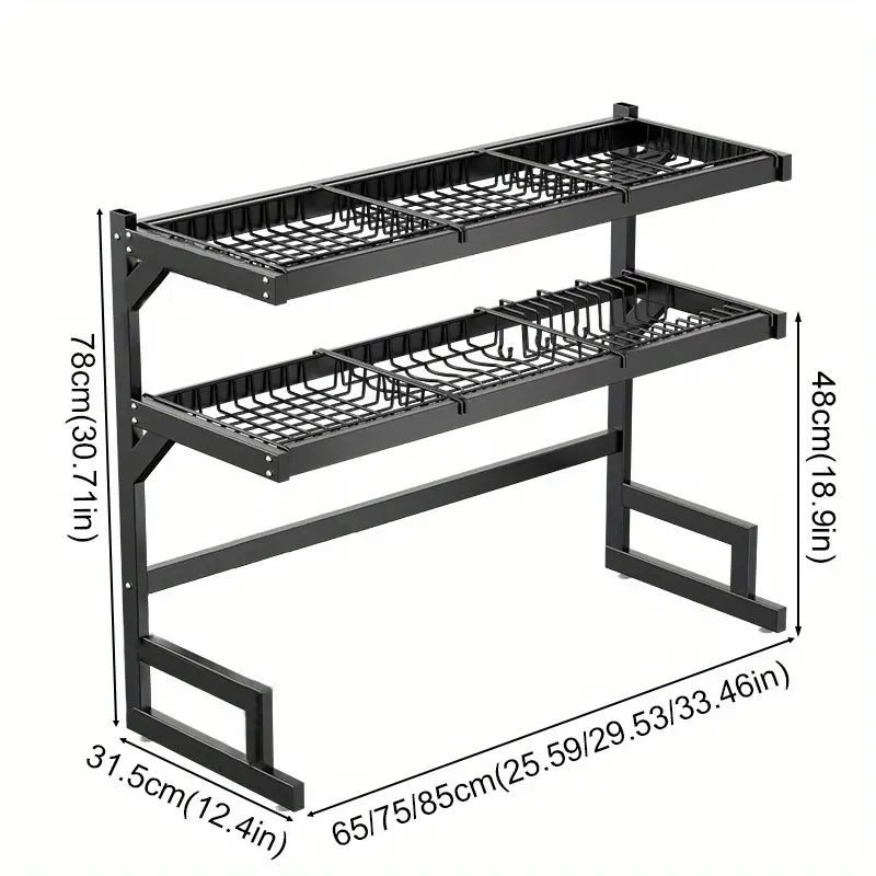 1 layer 2 layer adjustable countertop dish drying rack removable multi functional kitchen organizer with chopstick holder sponge cutting board storage space saving design for sink area dish drying rack for kitchen counter utensil holder Product details 6