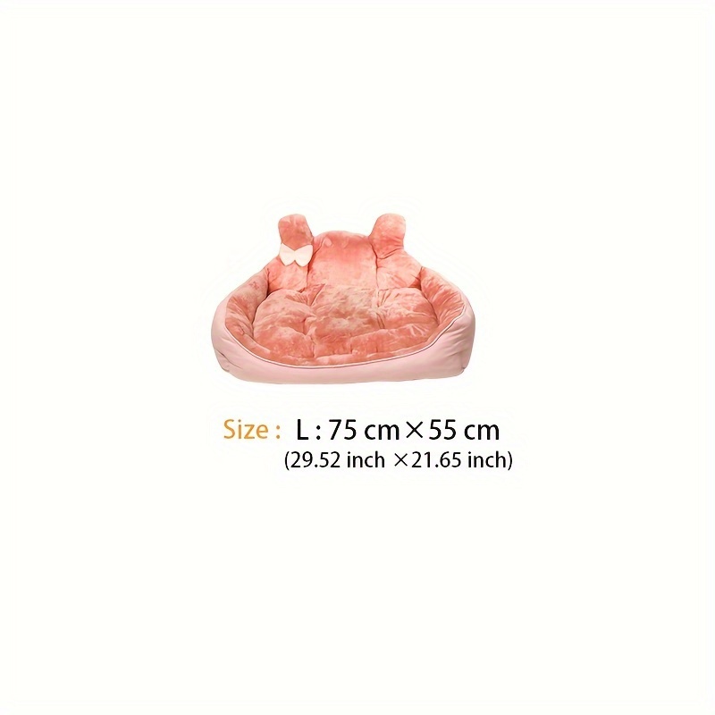 ear design plush cat and dog kennel winter warm pet bed cat bed cat mat sleeping sofa Product details 5