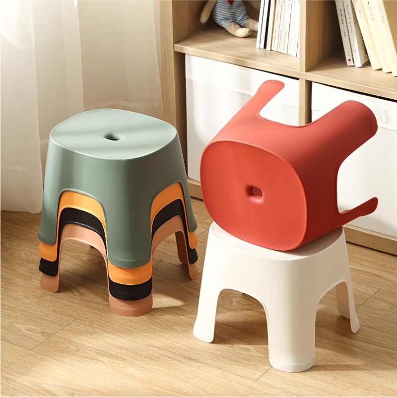 3 5pcs plastic stools modern mixed color armless stackable thickened for   room bathroom kitchen bedroom Product details 3