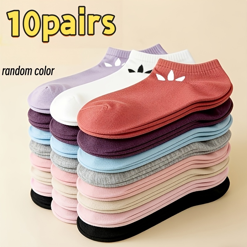 TEMU 10 Pairs Unisex Elegant Short Socks - Breathable Lightweight Invisible Casual Socks, Soft Tones (suitable For Daily Wear And Special Occasions,