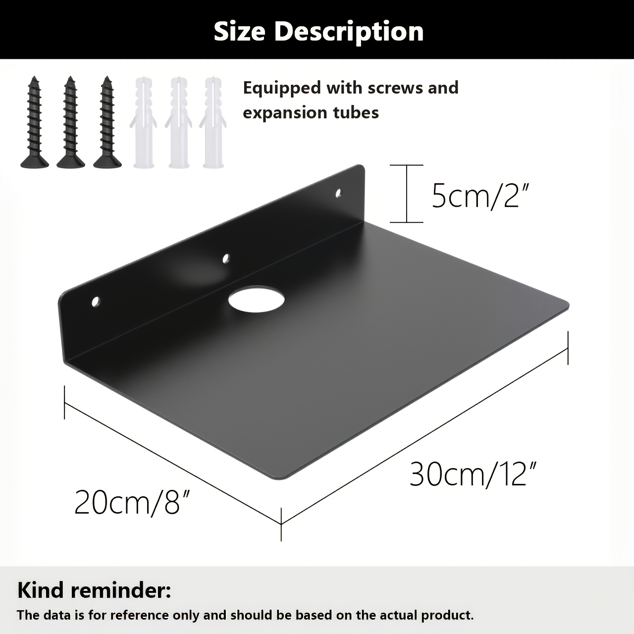 TEMU 1 Metal Floating Shelves | Wall Mounted, For Kitchen, Warehouse, Garage, Bedroom Storage, Photo Shelves, Living Room Tv Box, Camera, Speaker,