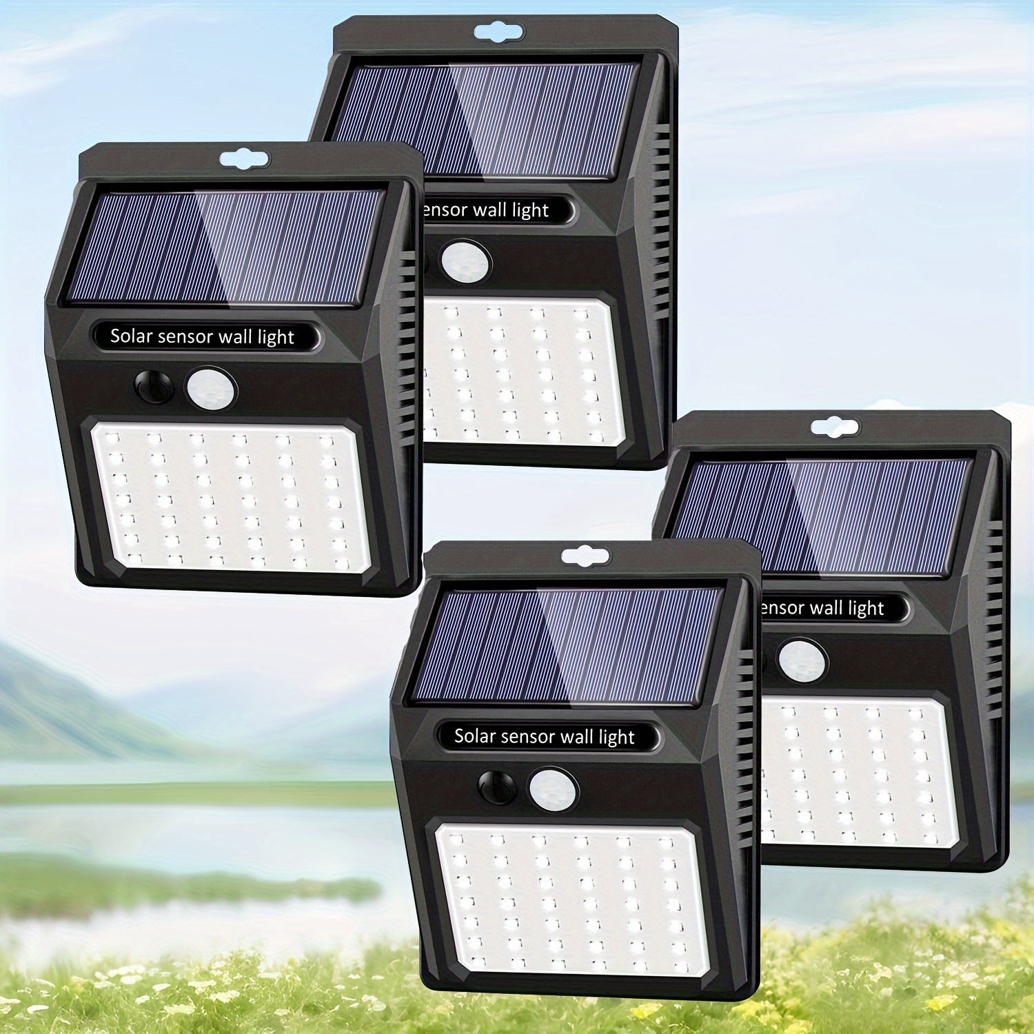 

Solar Outdoor Lights - 4packs Motion Sensor Security Lights With 3 Lighting Wireless Solar Powered Wall Lights For Garden Fence Yard Deck Garage