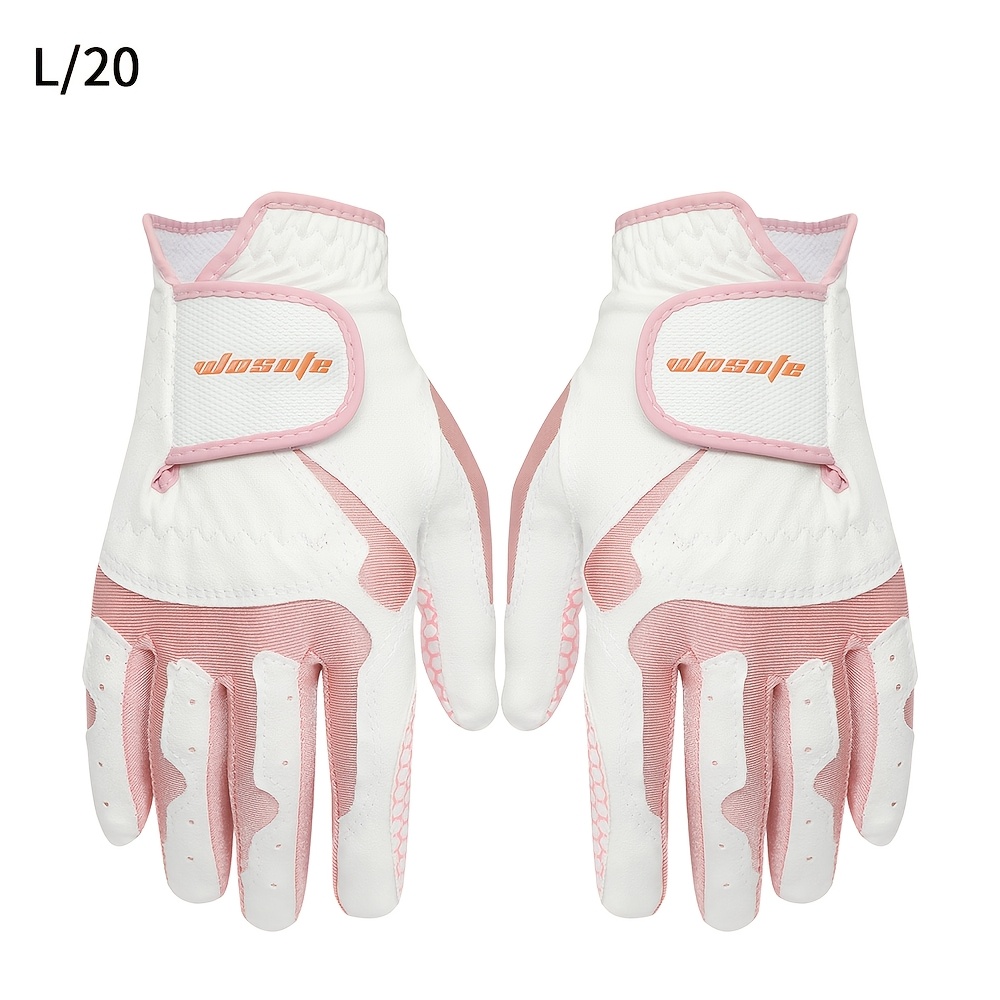 TEMU 1pair Golf Gloves For Women, Soft Breathable Glove With Non-slip Particle Stylish Minimalist Style Ladies Professional Right Left Handed Golfer