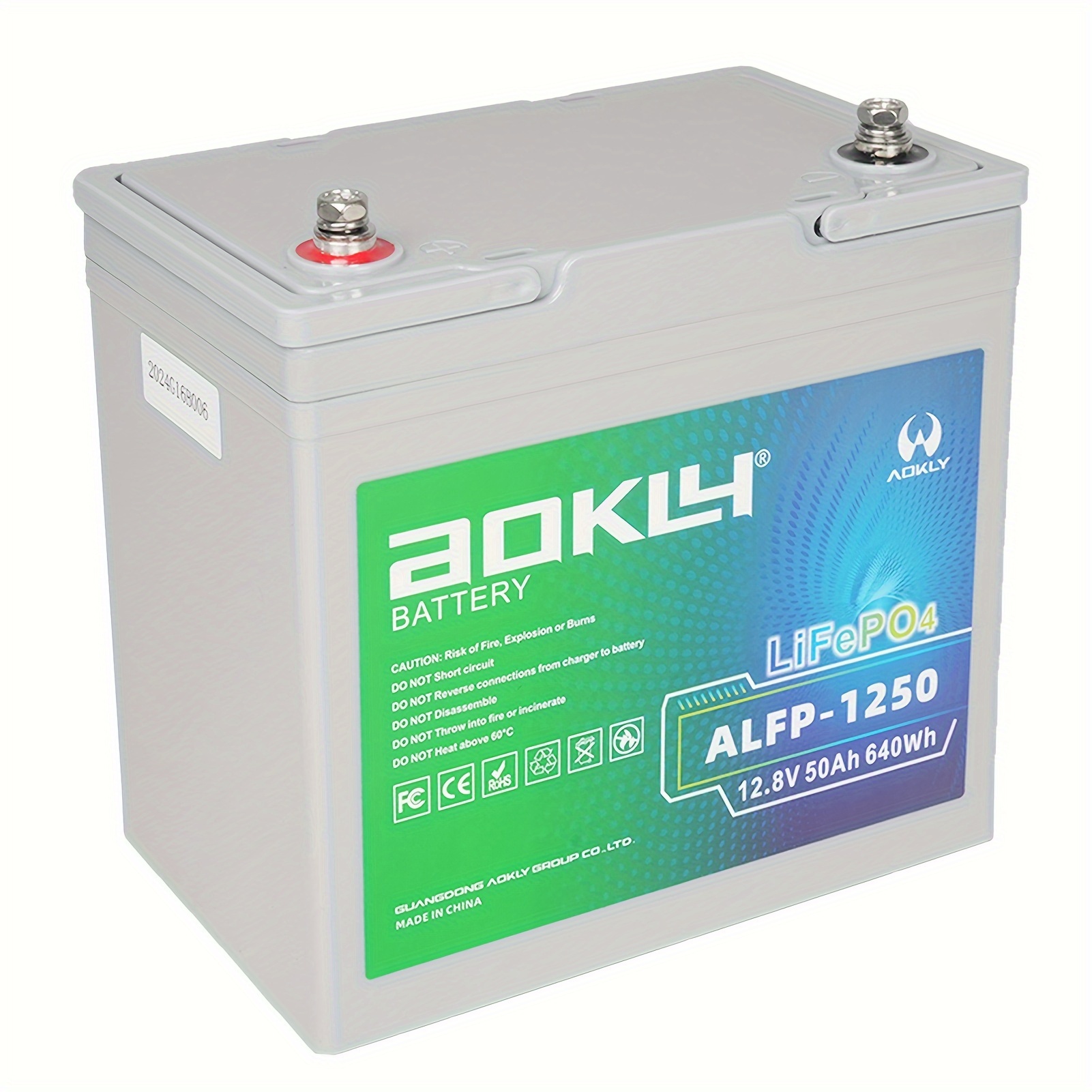 TEMU AOKLY Batterie au lithium 12V pour VR 50Ah/100Ah, batterie LiFePO4 à de vie hors réseau et l'extérieur, compatible avec panneau solaire. Les