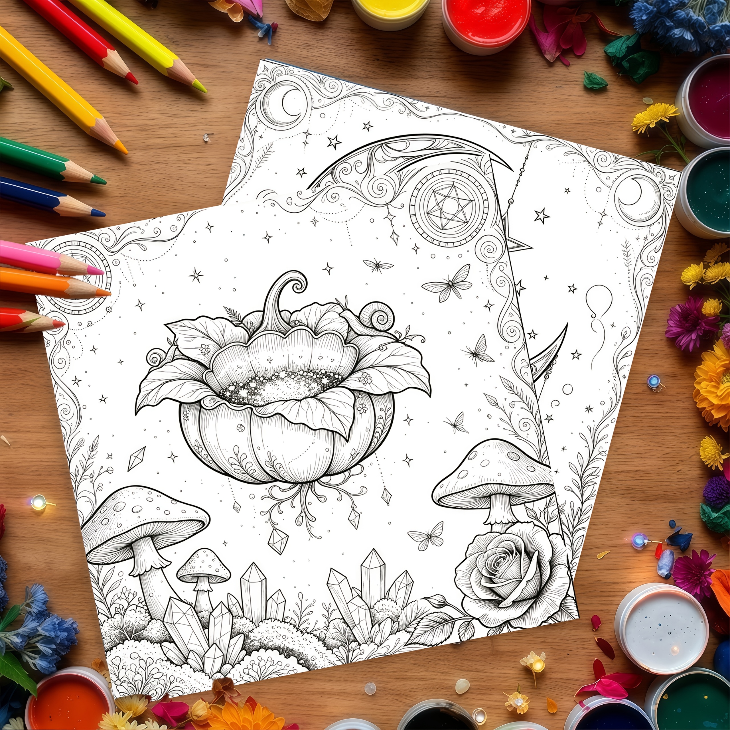 TEMU 1 Adult Coloring Book Suitable For Women & - 24 Pages With Mandala Patterns, Single-sided Printing, Mandala Pages For, Gifts, Christmas, Parties