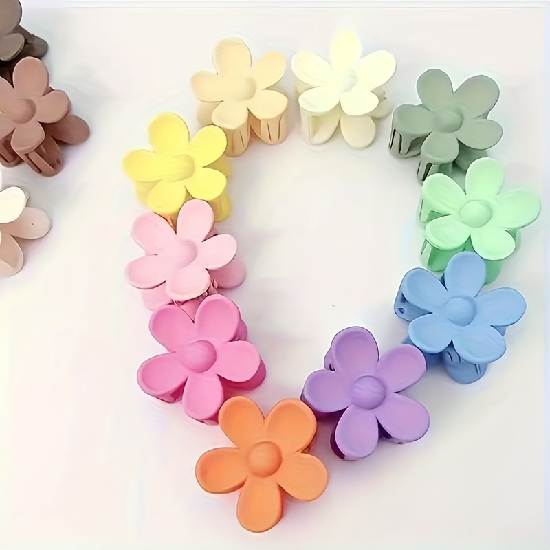 

10pcs Flower Shaped Hair Claw Clips Non Slip Hair Grab Clips Styling Accessories For Women Wear