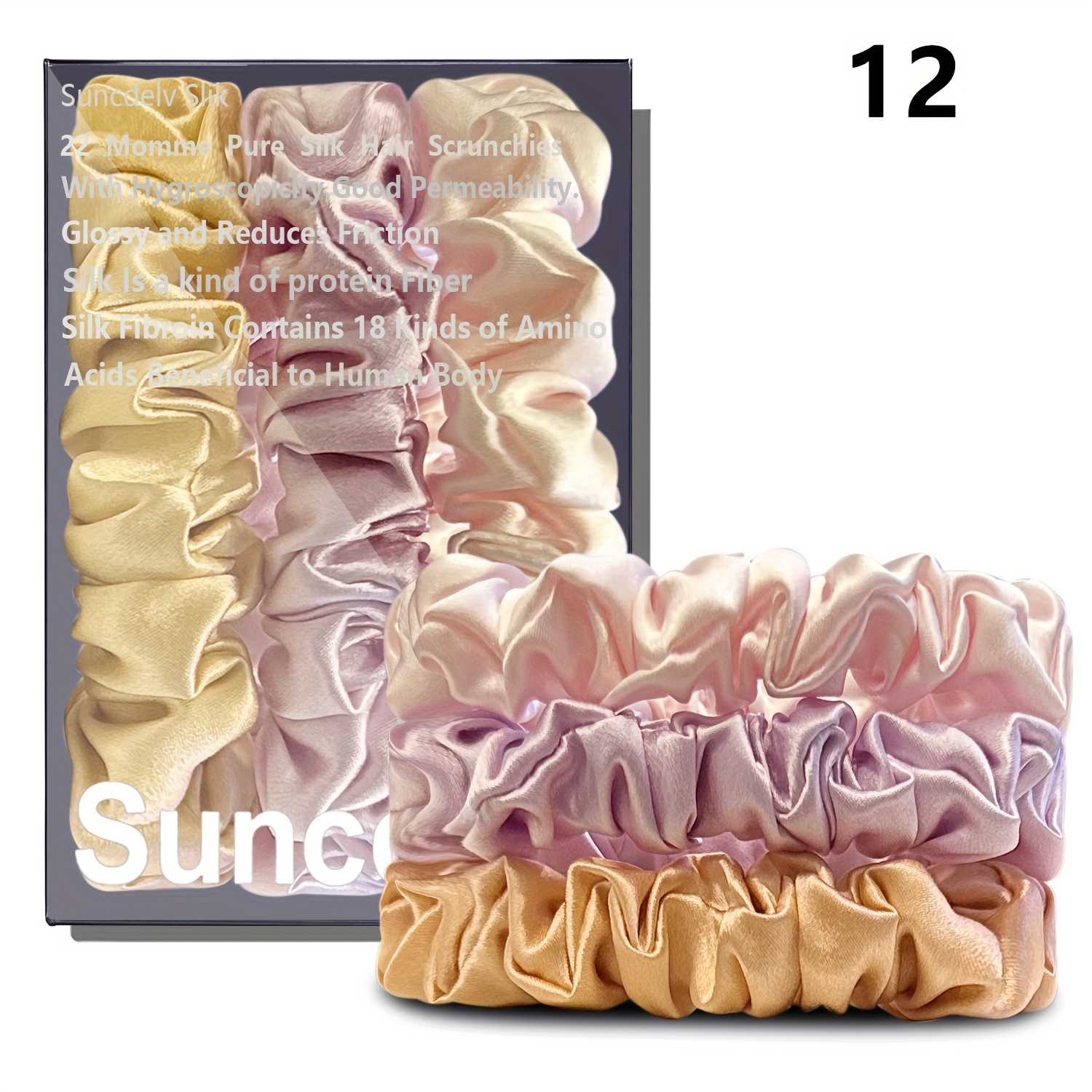 set of 3 hair ties made from 100 silk in a solid color featuring high quality 22       scrunchies are designed for women and   a minimalist style with a width of 2cm