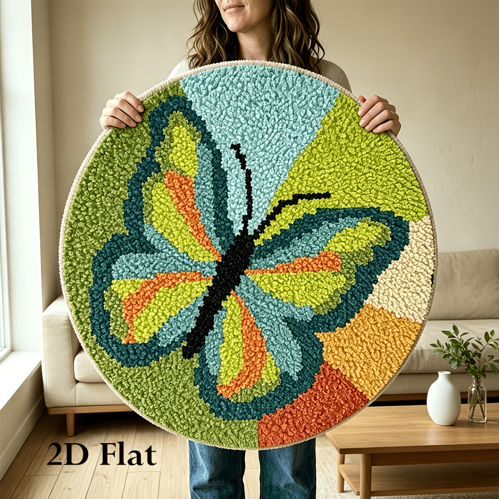 2D Plane Butterfly Pattern Crochet Rug Material Set