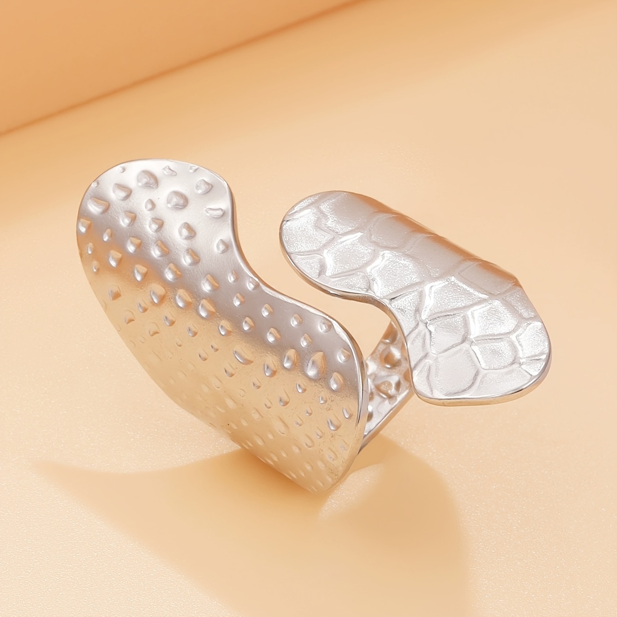 TEMU Anello geometrico, pesante, a fascia larga, facile, elegante e lussuoso, un anello da donna, un accessorio versatile i , un anello regolabile in