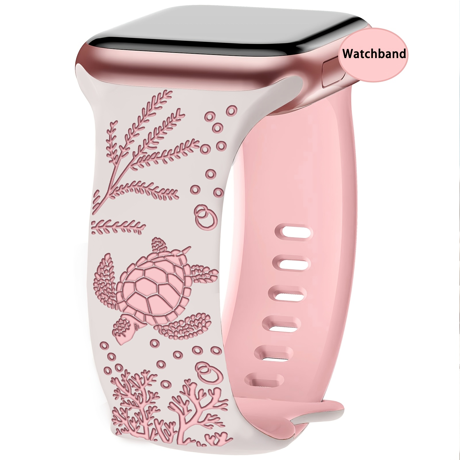 TEMU Correa con grabado de marina compatible con Apple Watch para mujer y hombre 38mm 40mm 41mm 42mm 44mm 45mm 46mm 49mm, correa deportiva bonita de