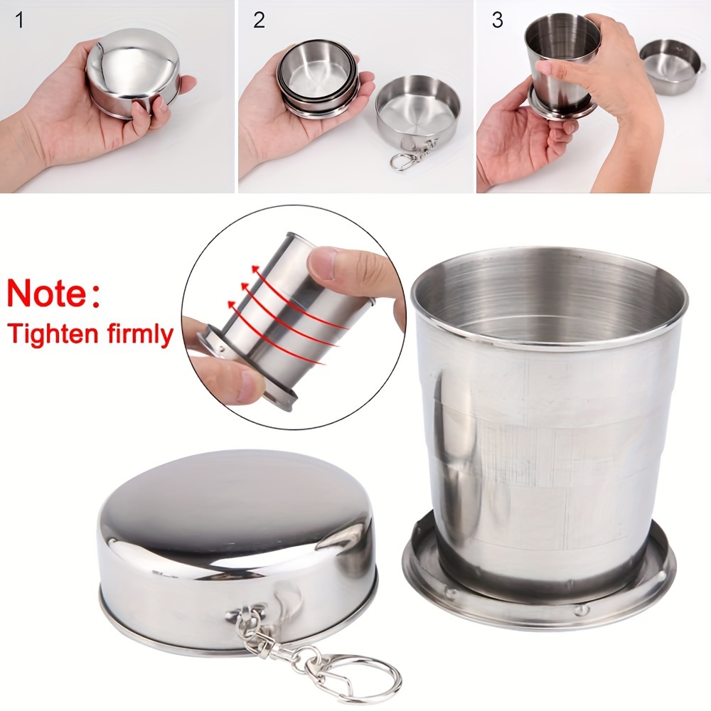 

Collapsible Water Cup, Lightweight Stainless Steel Foldable Cup, Suitable For Travelers, Campers & Worker