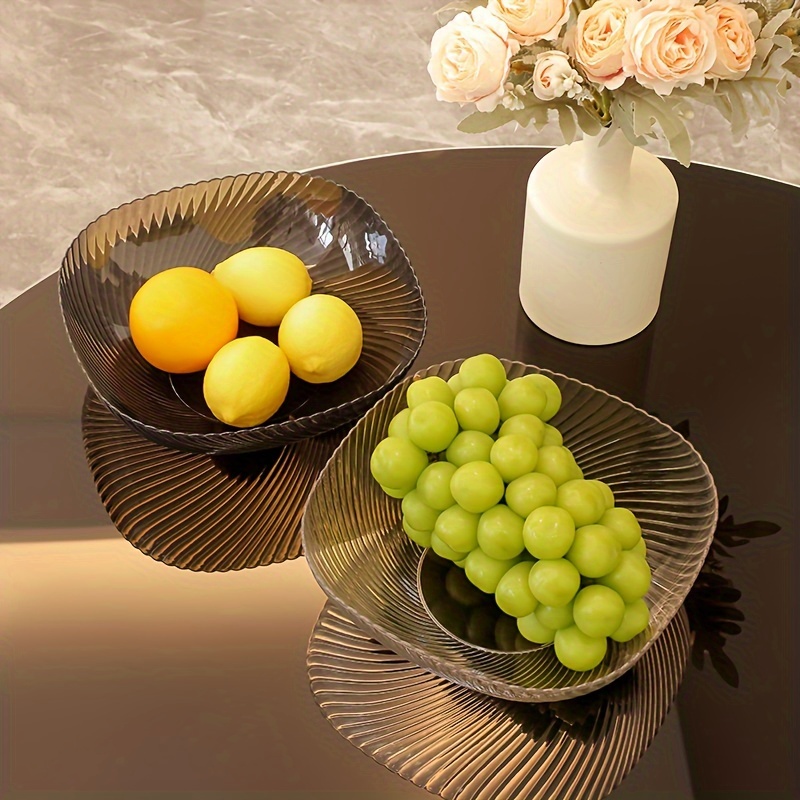 

1pc, Light Luxury Decorative Fruit Bowl, Modern Snack Candy Dish, Plastic Tabletop Centerpiece For Living Room Coffee Table, Home Decor, Kitchen Storage Items