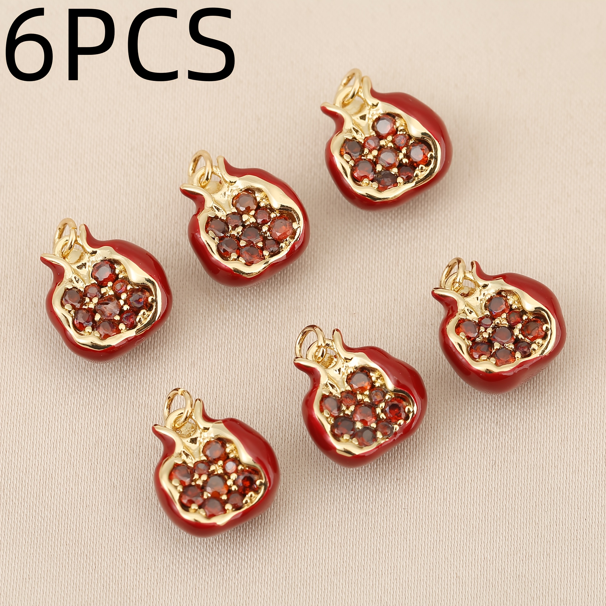 TEMU 6 pezzi, Stile Moda Western - Rame Intarsiato con Zirconia - Ciondolo a Forma di - Ciondolo Moda Unisex, Applicabile per Collana, Orecchini,