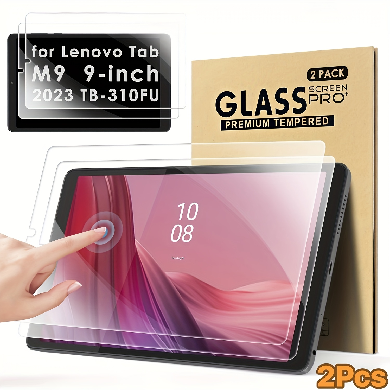 TEMU Комплект із 2 захисних плівок із загартованого скла для for lenovo Tab M9 TB-310FU 9-дюймового 2023 TB-310FU - твердість 9H, HD чіткість,