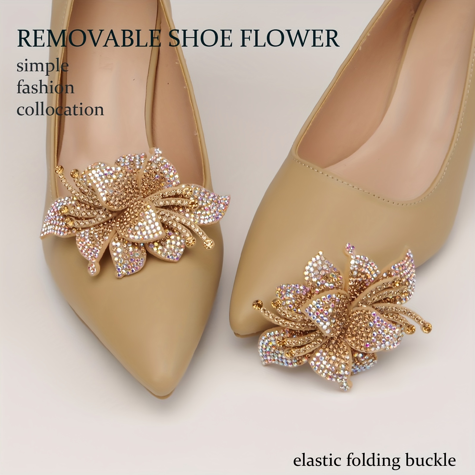 

Elegant Diamond-encrusted Bow Shoe Clasp - Fits Pointed Toe Flats - Perfect For Dressy Occasions