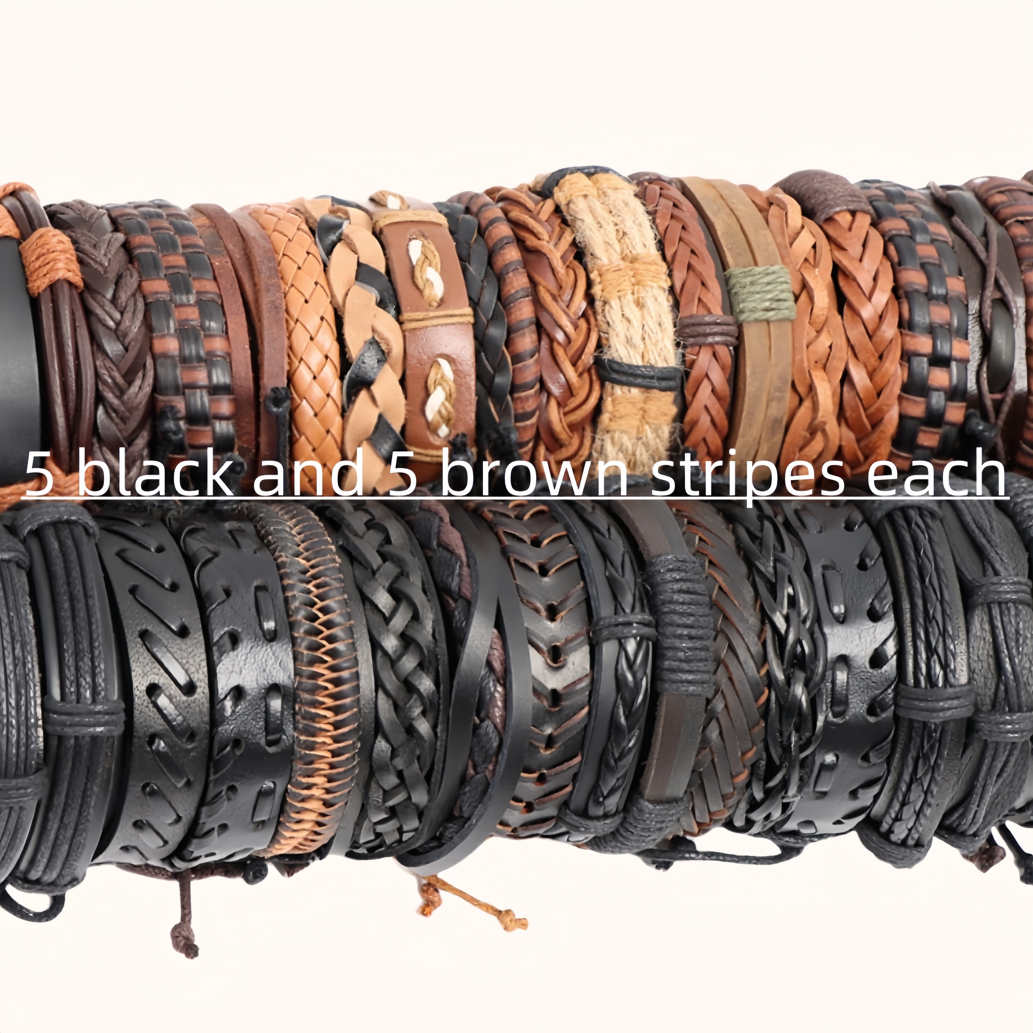 Mens Women Real Leather Bracelet Wristband Bangle Punk