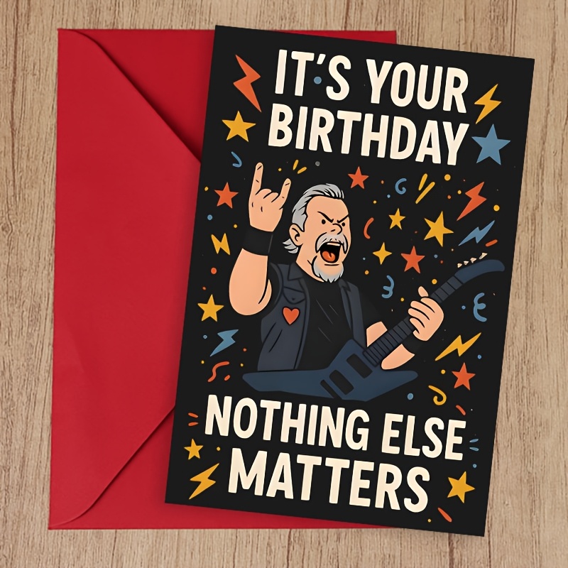 1 Rock Star Birthday Card – A And Fun Rock Designed Specifically For Guitar Lovers, Including An Envelope, For