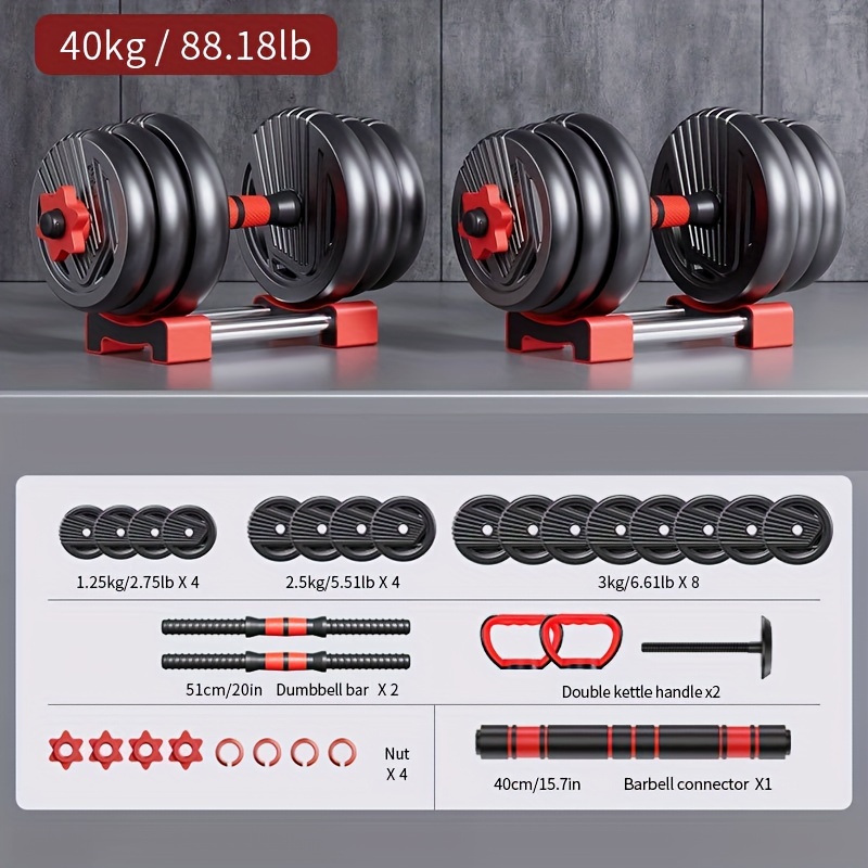 Mancuernas 3kg Juego De Mancuernas Ajustables De 88 Libras, Juego