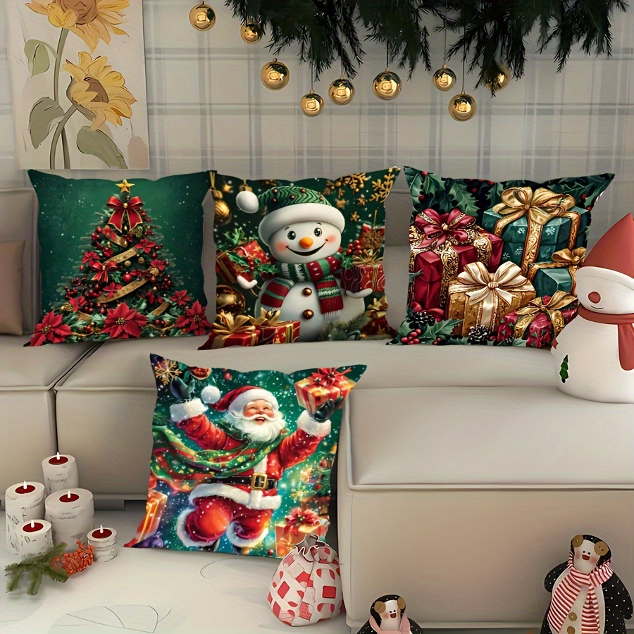 

4pcs Set Christmas - Dancing In , For , Sofa & Decor - , Zip ,