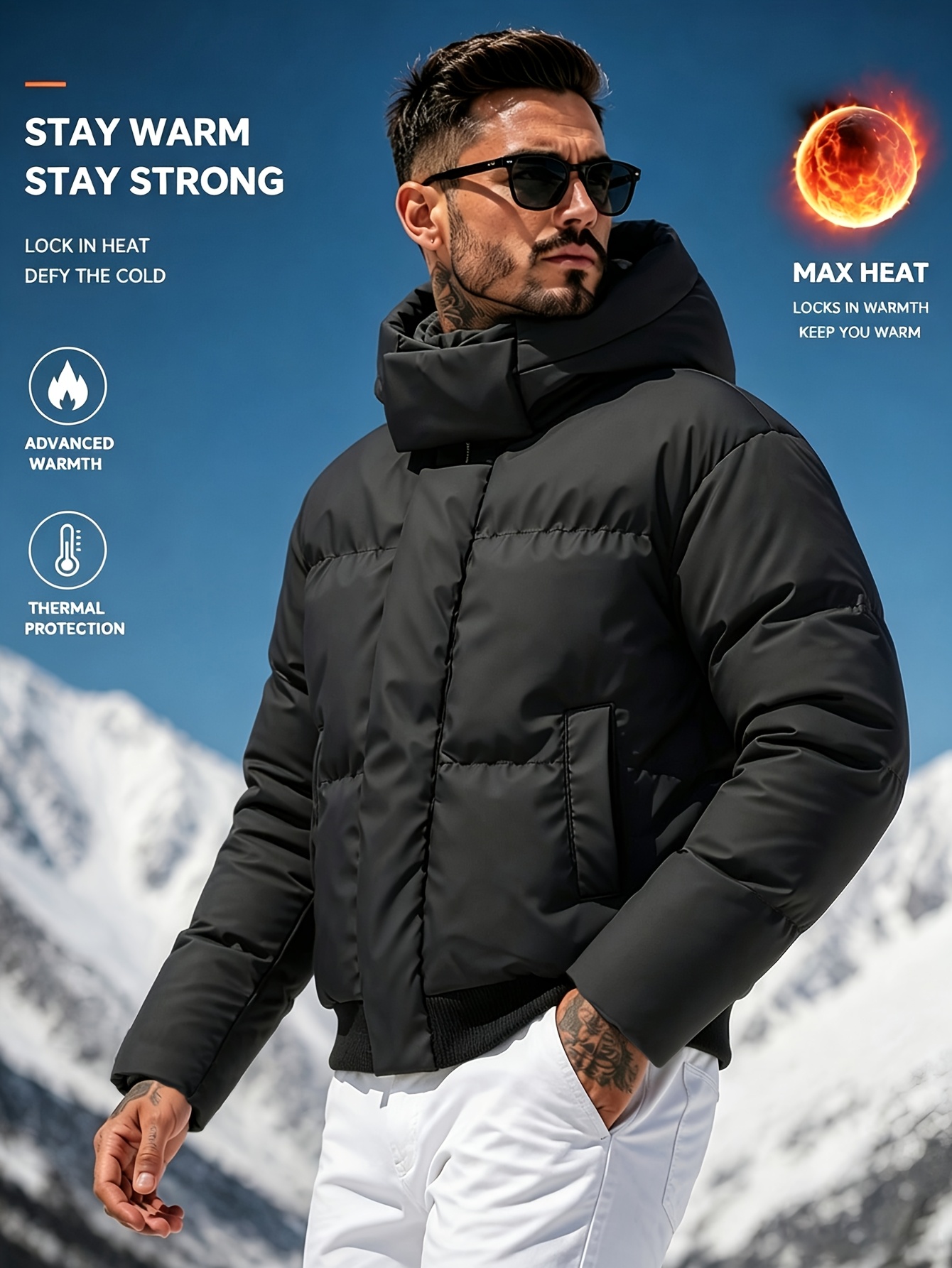 Men's Hooded Short Jacket for Autumn/Winter