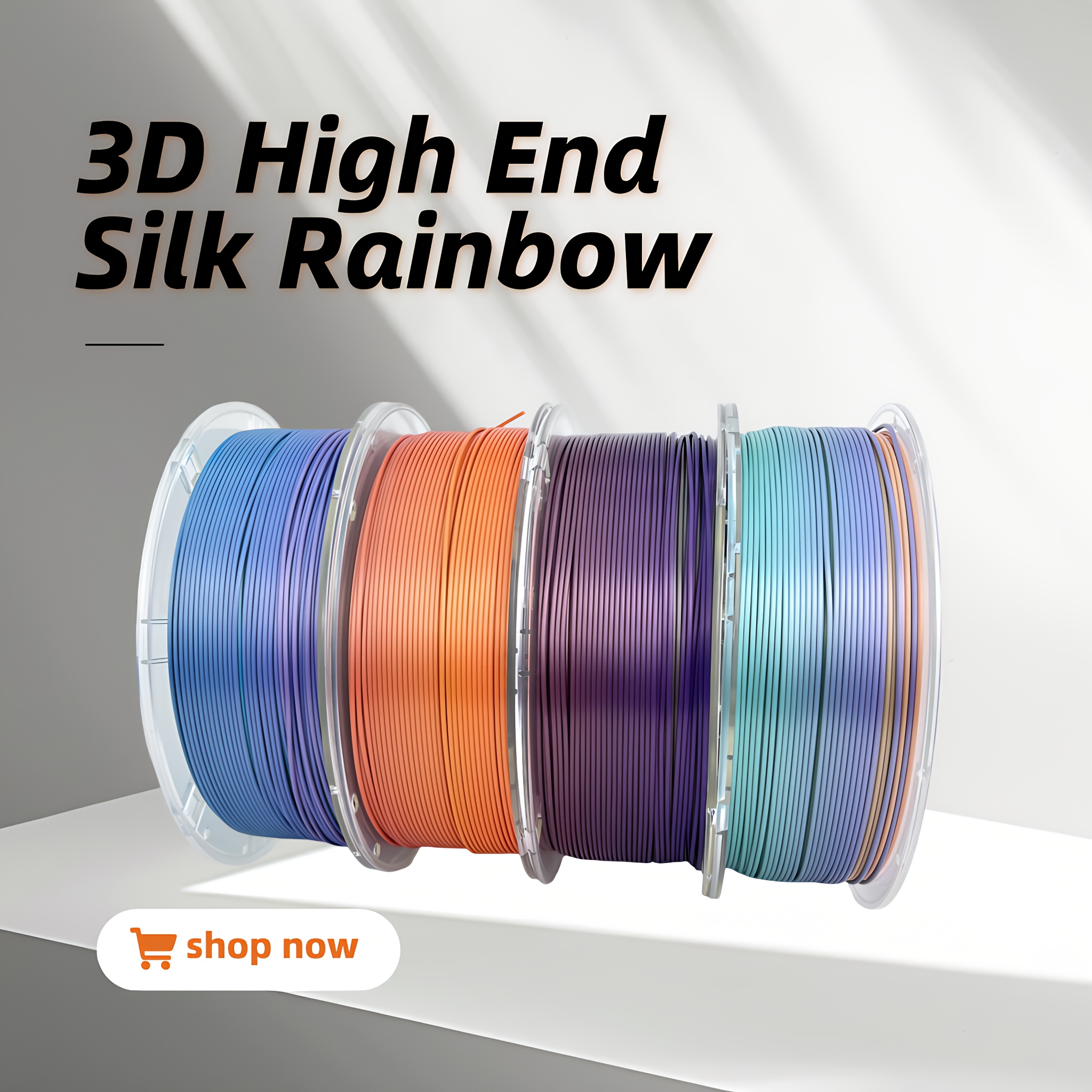 

High-end Silk Rainbow Pla Consumables, Rainbow Gradient, 1.75 Mm ±0.03 Mm, 1 Kg Spool (2.2 Lb), 3d Printing Consumables