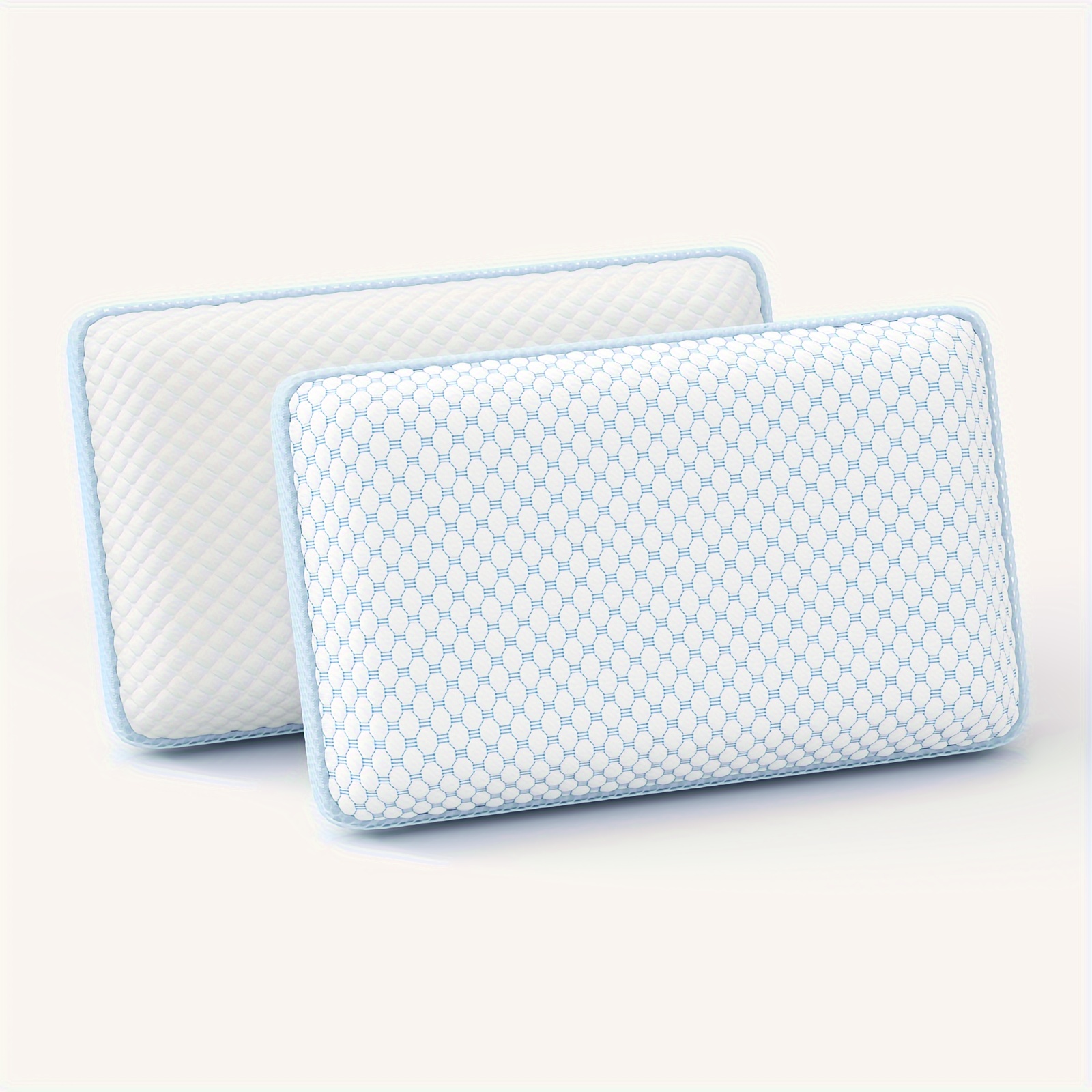 Image of 1pc Or 2pcs Bed Pillow -washable Cooling & Breathable Hypoallergenic Pillow With Zipper Removable Cover, Bed Pillow For Adults ( Blue/white) - Ideal For All Sleeping , Machine Washable