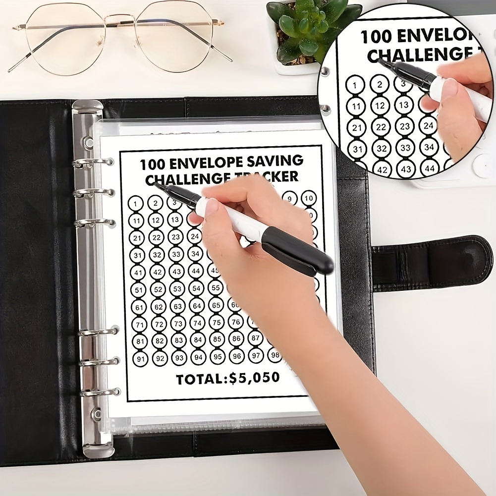 

1pc, -day Money Saving Binder, Way To 5, A5 Savings Moneychallenges Binder Budget Binder With Cash Notebook 25pcs 4-grid Inner Pages () + Page