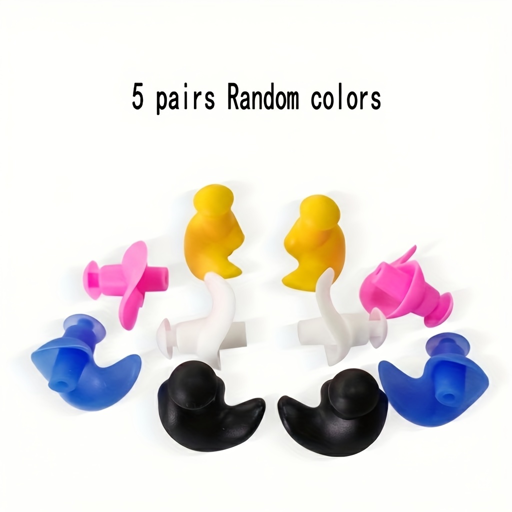 Image of Random 5 Pairs Of Earplugs, Suitable For Swimming And Water Sports