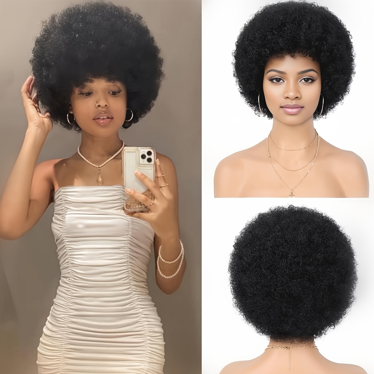 

Afro Puff Wig Short Curly Wig Synthetic Wig Beginners Friendly Heat Resistant Wig For Women